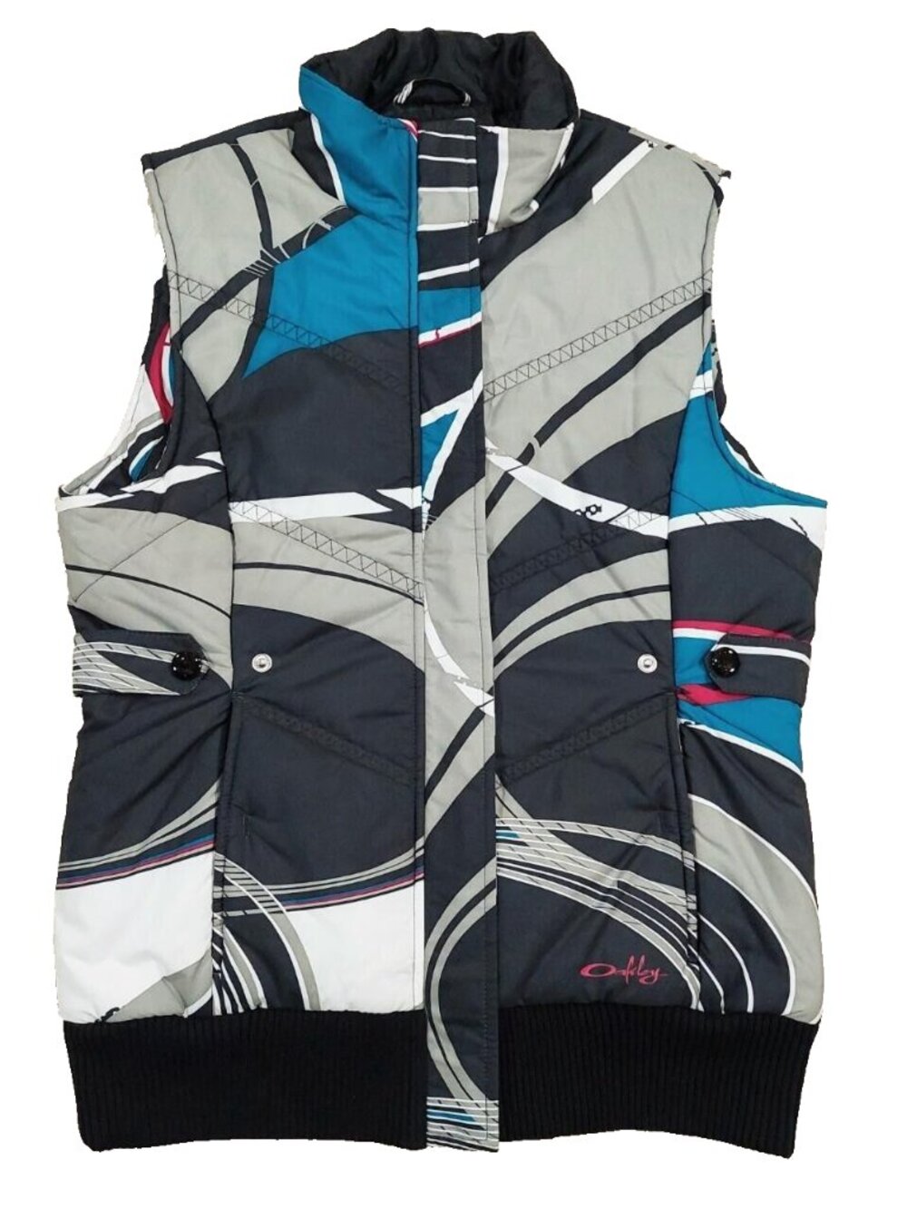 Oakley Y2k Puffer Vest Women's Sz M, Frutiger Metro Insulated AOP All Over Print